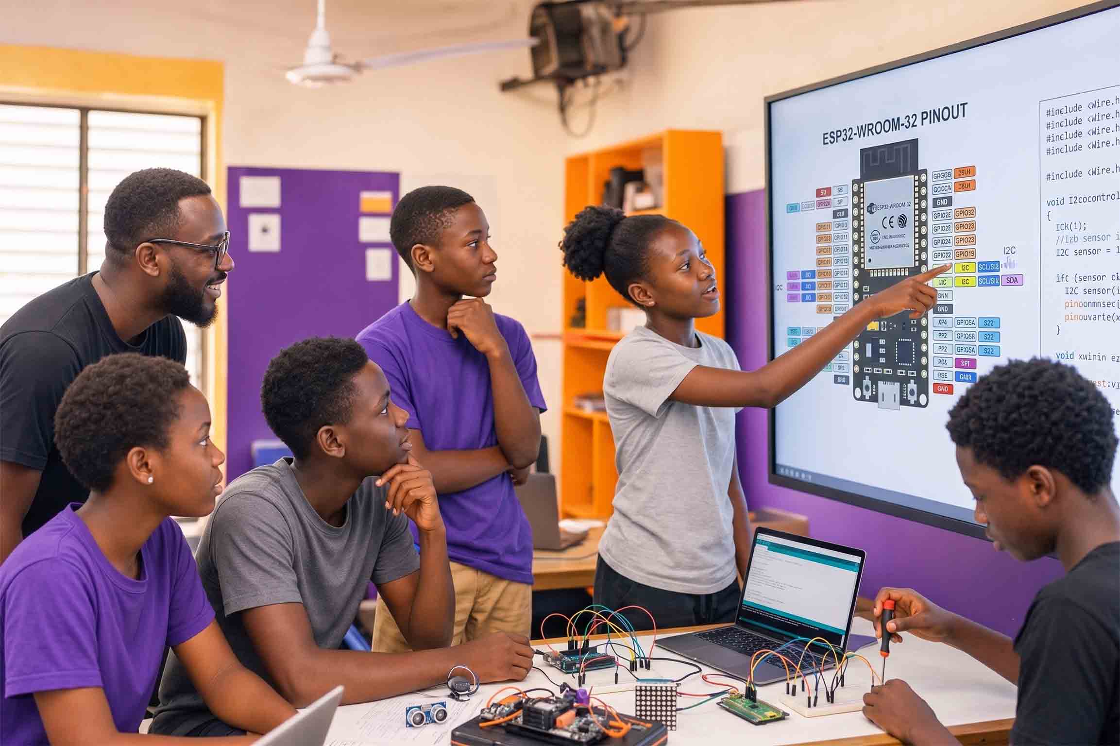 Children learning through hands-on STEM activities