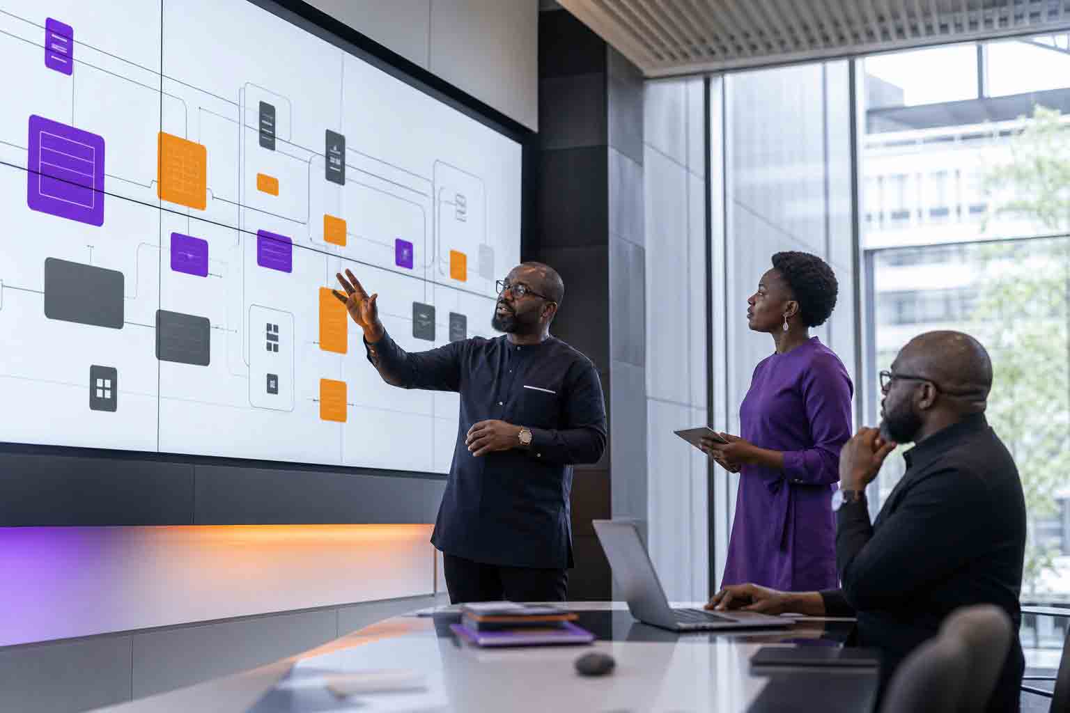 Engineers reviewing the Basis platform architecture