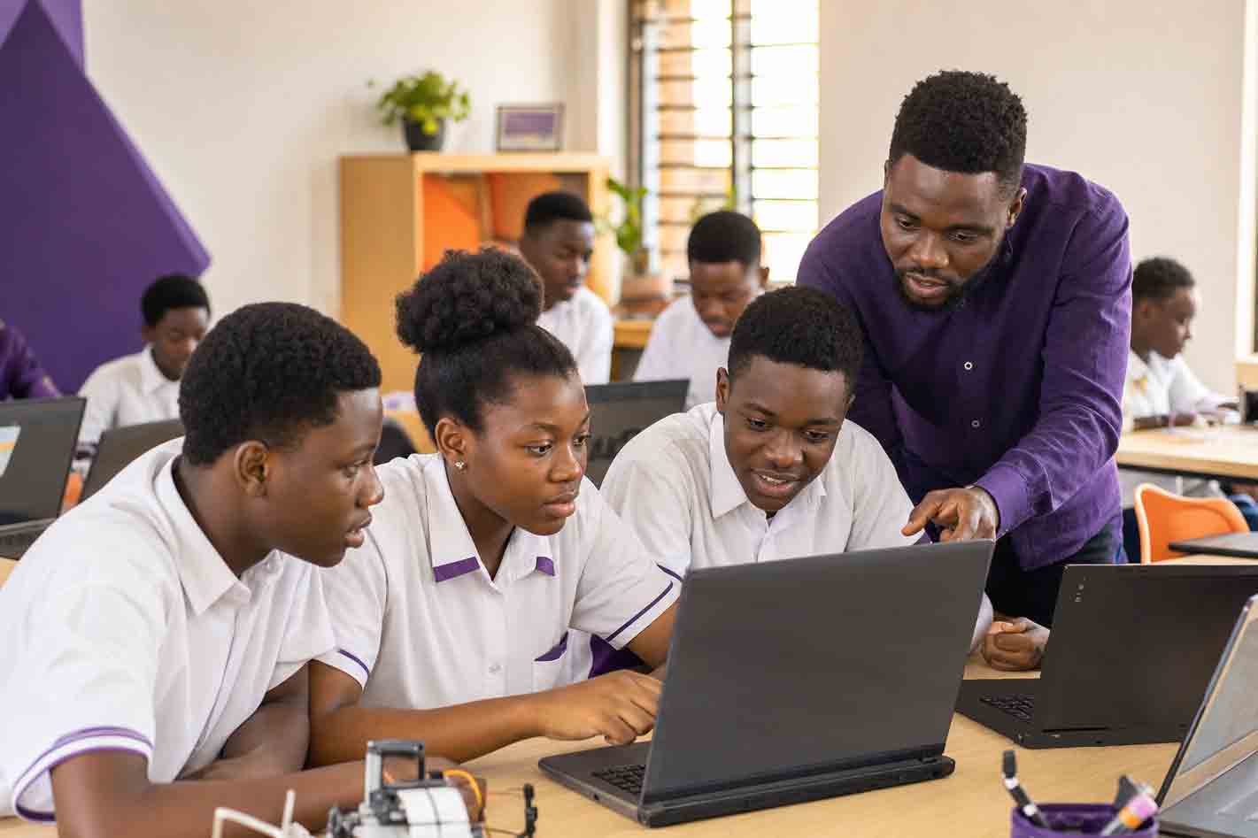 Children learning to code